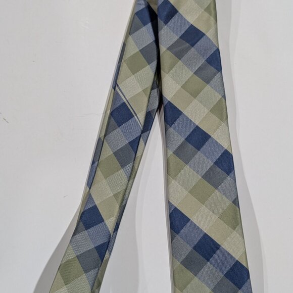 Goodfellow & Co Blue & Green Plaid Checked Mens Neck Tie NWOT Spring 2.75" Width - Picture 4 of 5